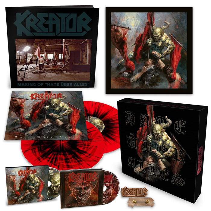 Kreator - Hate Uber Alles (Red/Black Splatter Vinyl) (+Artprint +Photobook +Pin +Cd Digibook +Live Cd/Blu-Ray Digibook) - [Vinyl]