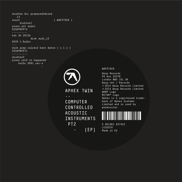 Aphex Twin - Computer Controlled Acoustic Instruments Pt 2 Ep - [Vinyl]