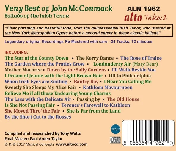 John McCormack - Very Best Of John Mccormacks Irish Ballads - CD