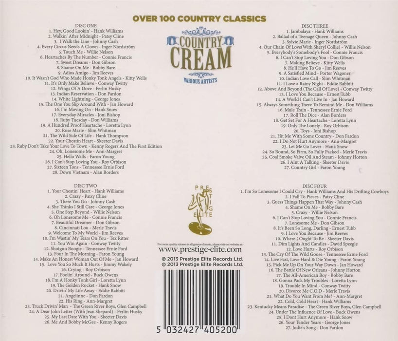 Country Cream - Various Artists - 4 CD Set